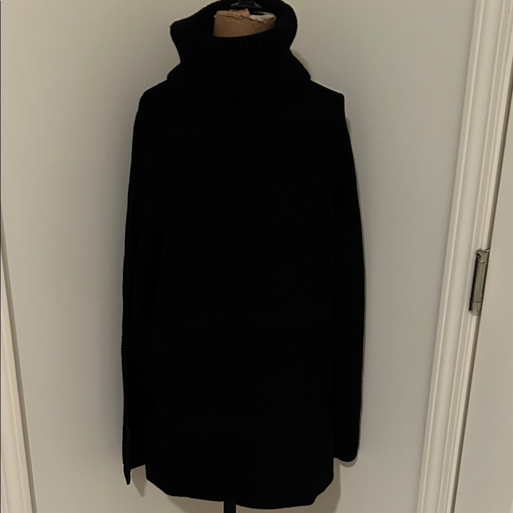 Helmut Lang Heavy Weighted Black Turtleneck Sweater